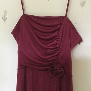 Bridesmaid Prom Dress 2-Piece w/Cape Burgundy